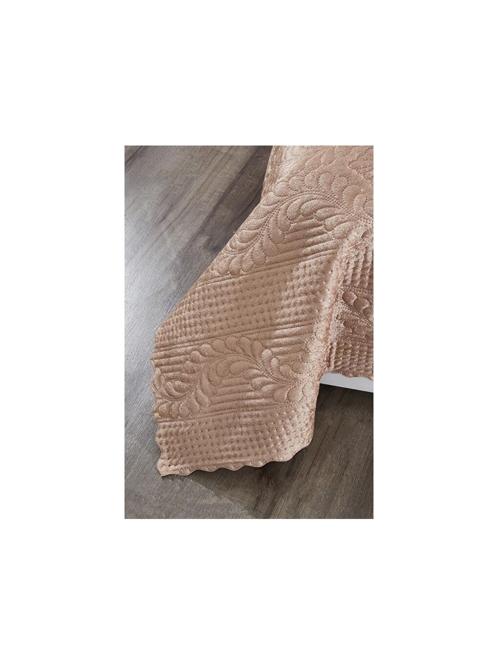 Kahverengi Velica Tek Kişilik Kadife Yatak Örtüsü Cappucino-5