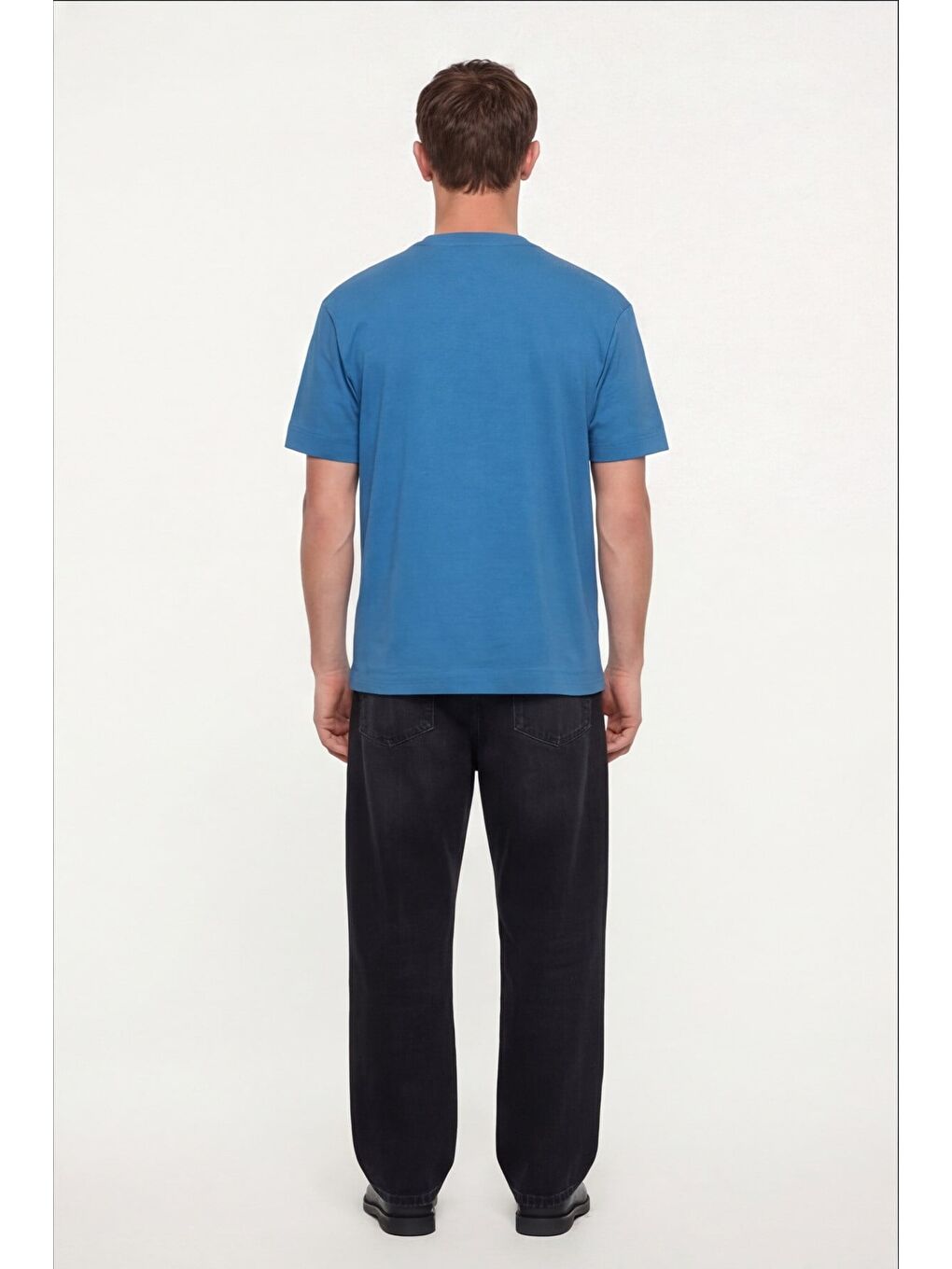 Mavi Erkek Açık Saks Normal Kesim Regular Fit %100 Pamuk Dokuma Bisiklet Yaka Basic T-Shirt-3