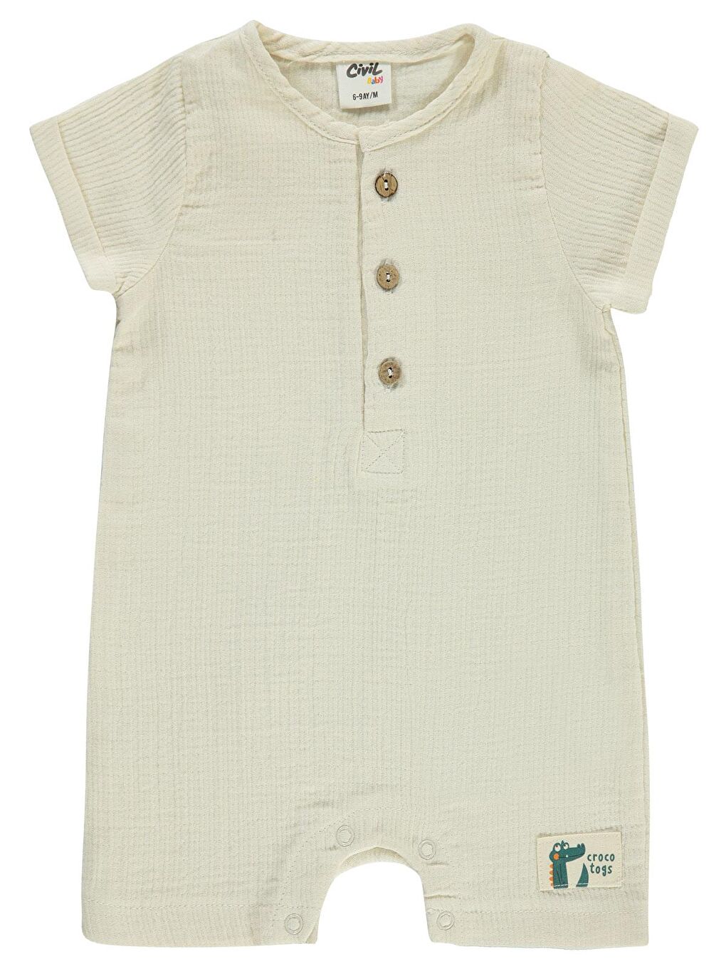 Baby Erkek Bebek Patiksiz Tulum 6-18 Ay Bej