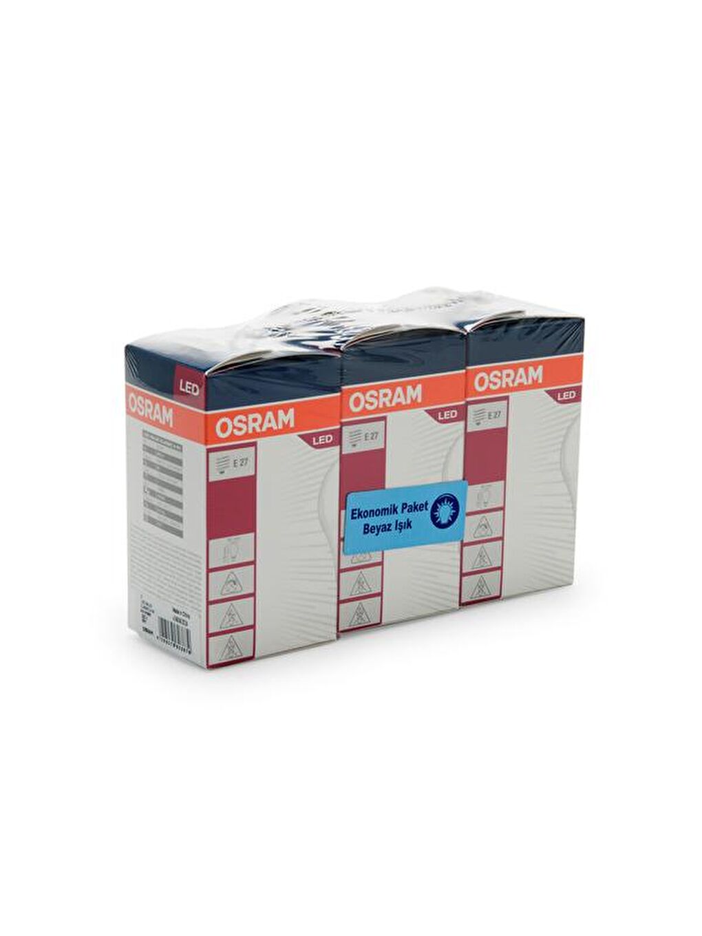 A60 8,5W Led Value Cla60 806Lm E27 3'Lü Ampul - Beyaz Işık - Beyaz - 6x10,5 cm-3