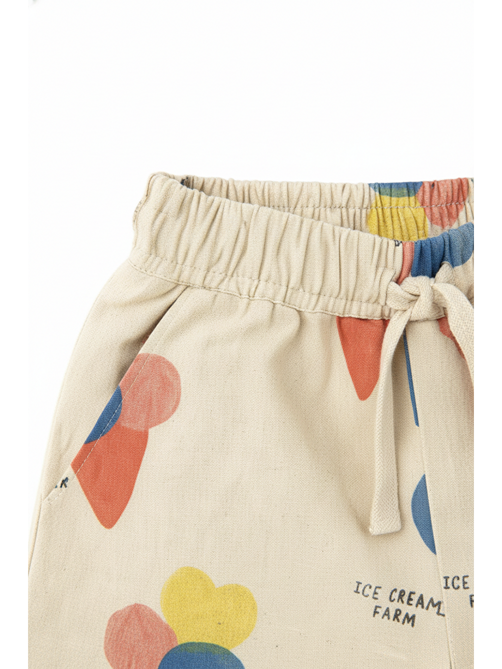 Çocuk Pamuklu Bej Dondurma Desenli Gömlek Ve Şort Takım-3