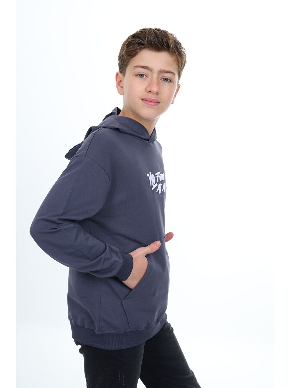 Toontoykids Gri Erkek Çocuk Nakışlı Sweatshirt - 1