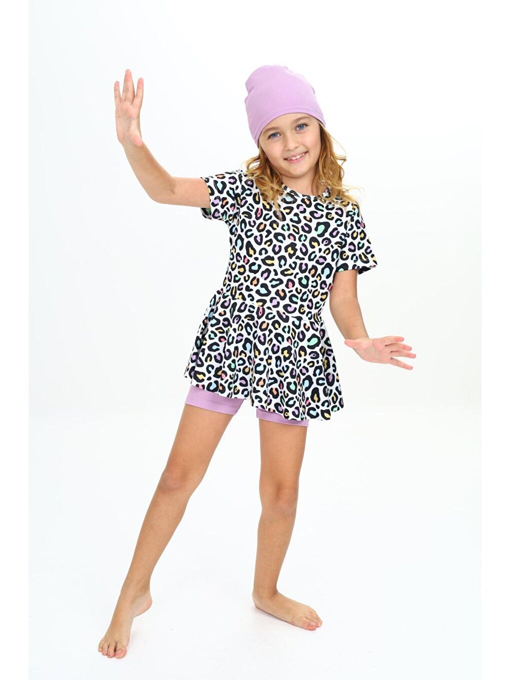 Pembe Üç Parça Kız Çocuk Boneli Mayo-1