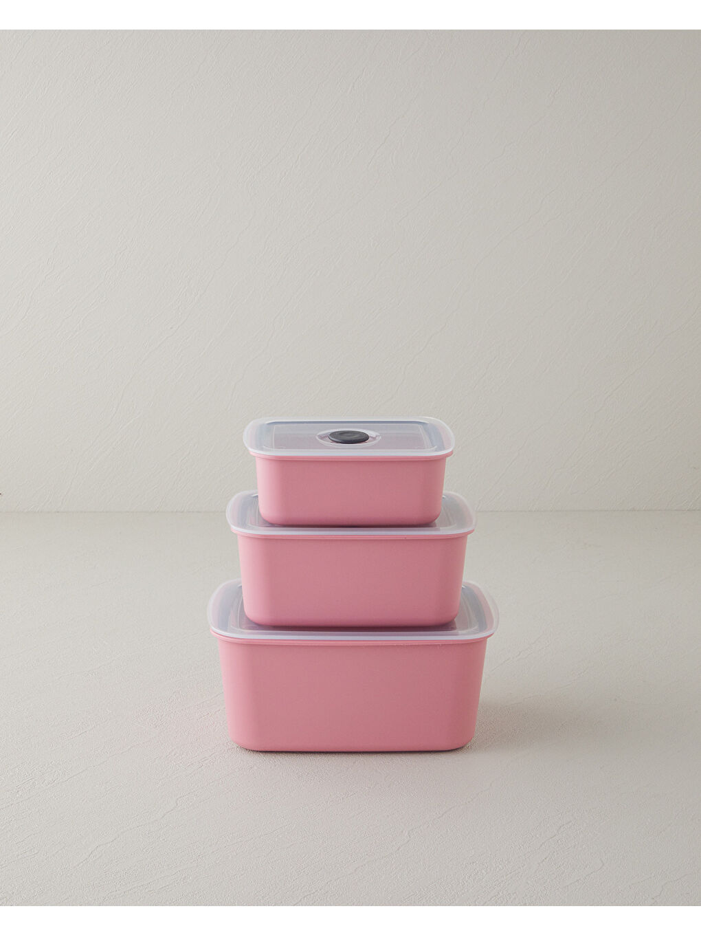 Calvina Plastik 3 Parça Saklama Kabı 450 x 950 x 1800 ml Pembe