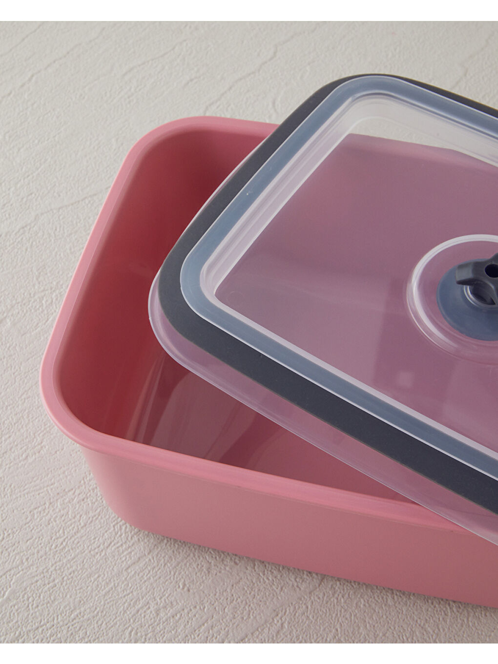 Calvina Plastik 3 Parça Saklama Kabı 450 x 950 x 1800 ml Pembe-2