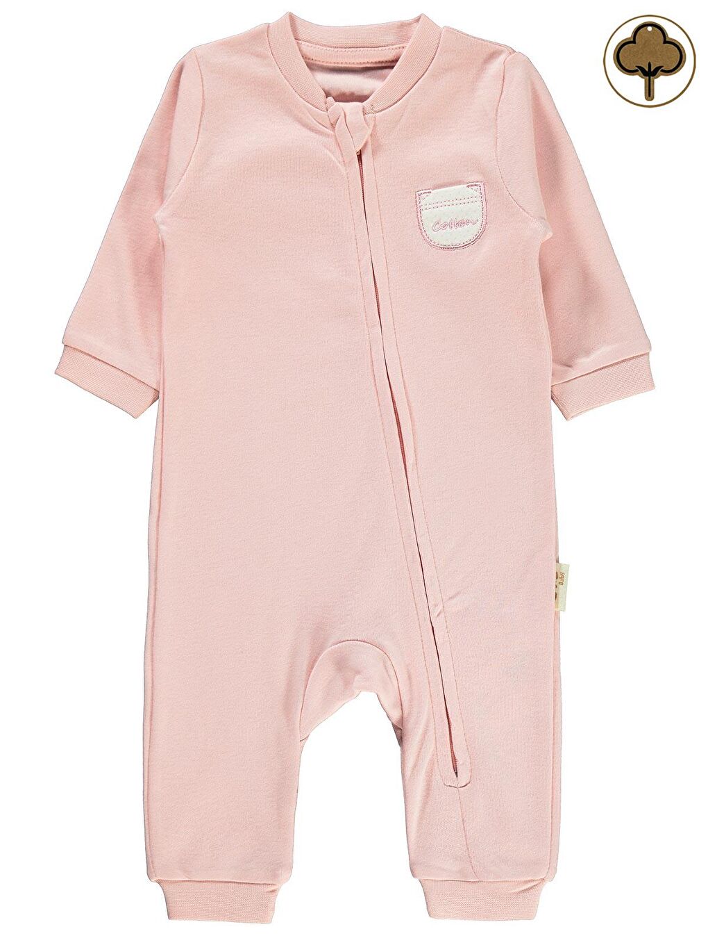 Civil Baby Bebek Organik Patiksiz Tulum 0-6 Ay Pembe