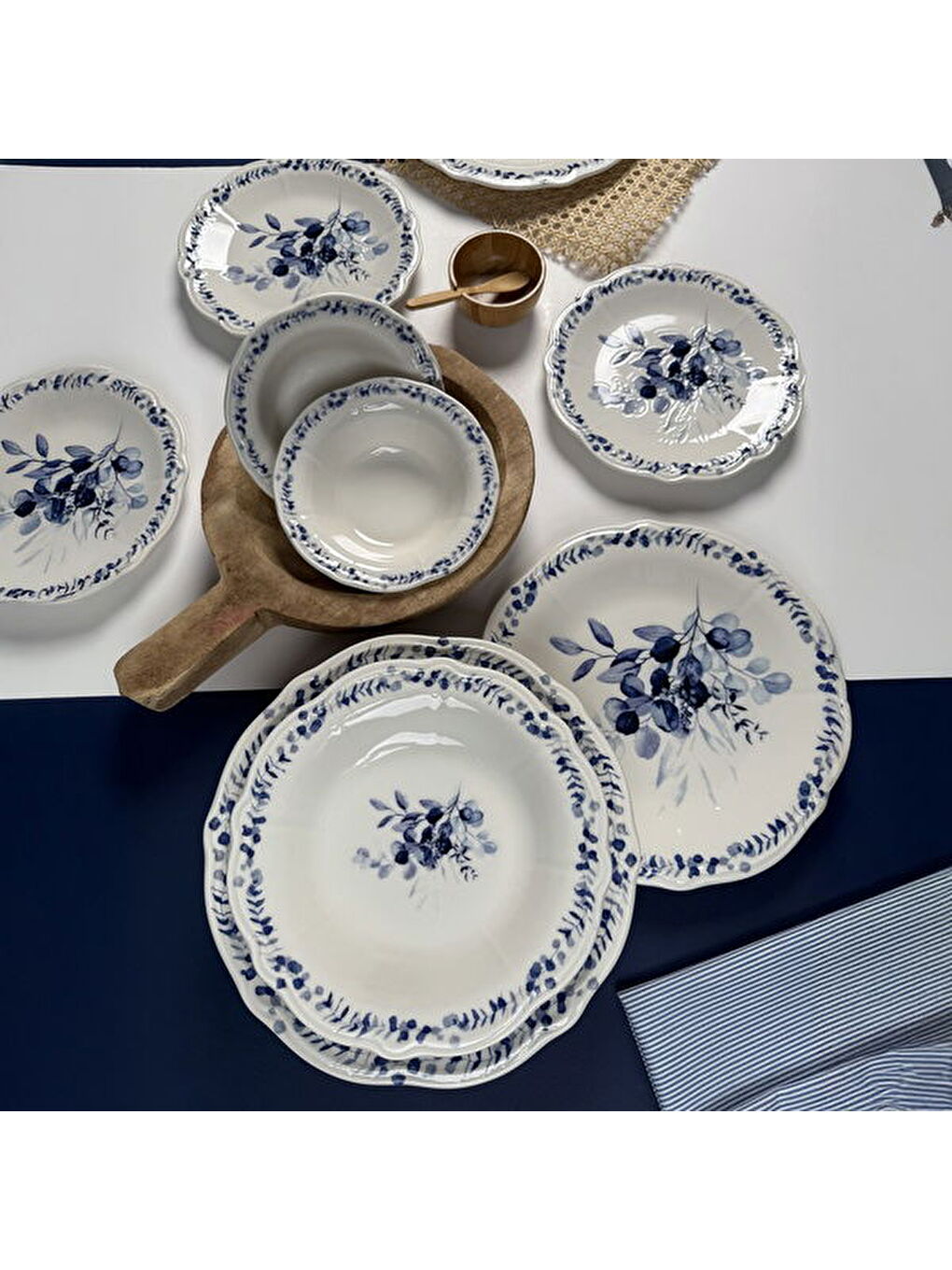 Karışık Kitchen Blueness 24 Parça Yemek Takımı - Renkli-2
