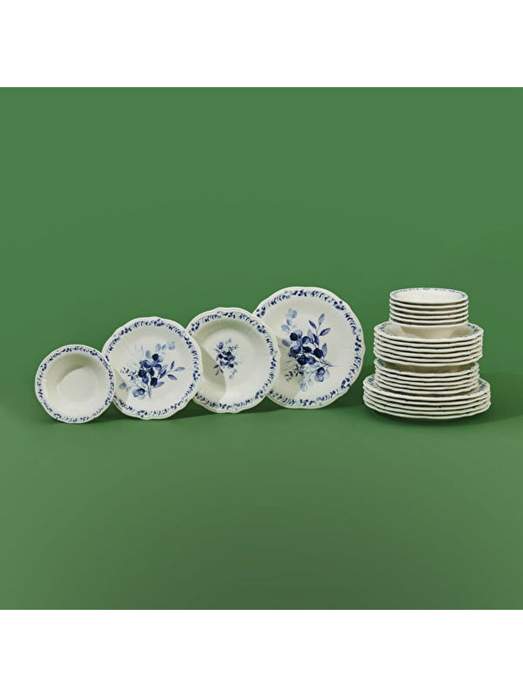Karışık Kitchen Blueness 24 Parça Yemek Takımı - Renkli-3