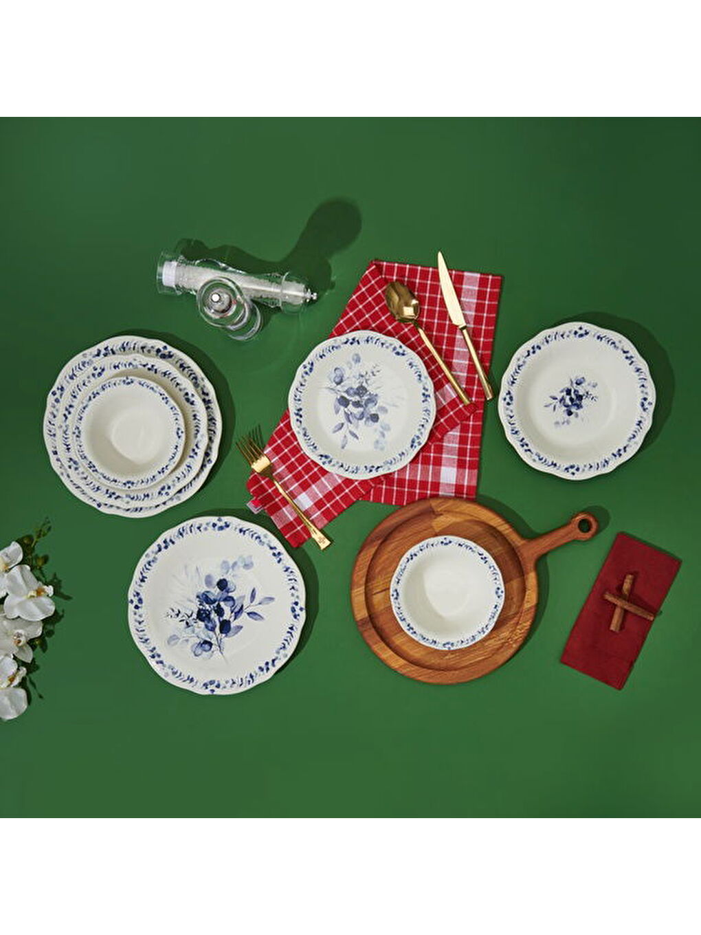 Karışık Kitchen Blueness 24 Parça Yemek Takımı - Renkli-6