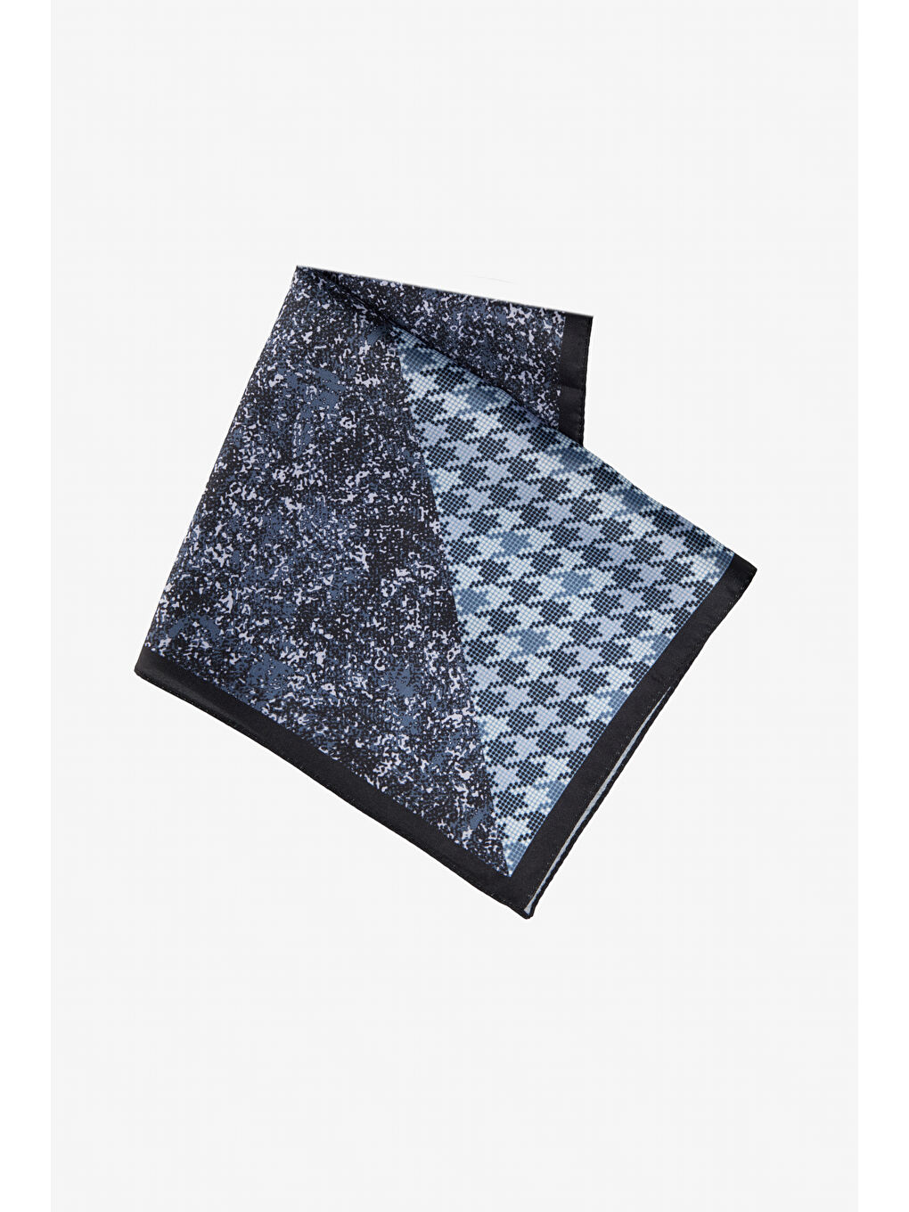 Erkek Gri-Siyah Desenli Mendil