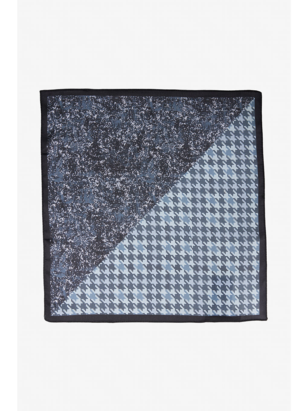 Erkek Gri-Siyah Desenli Mendil-1