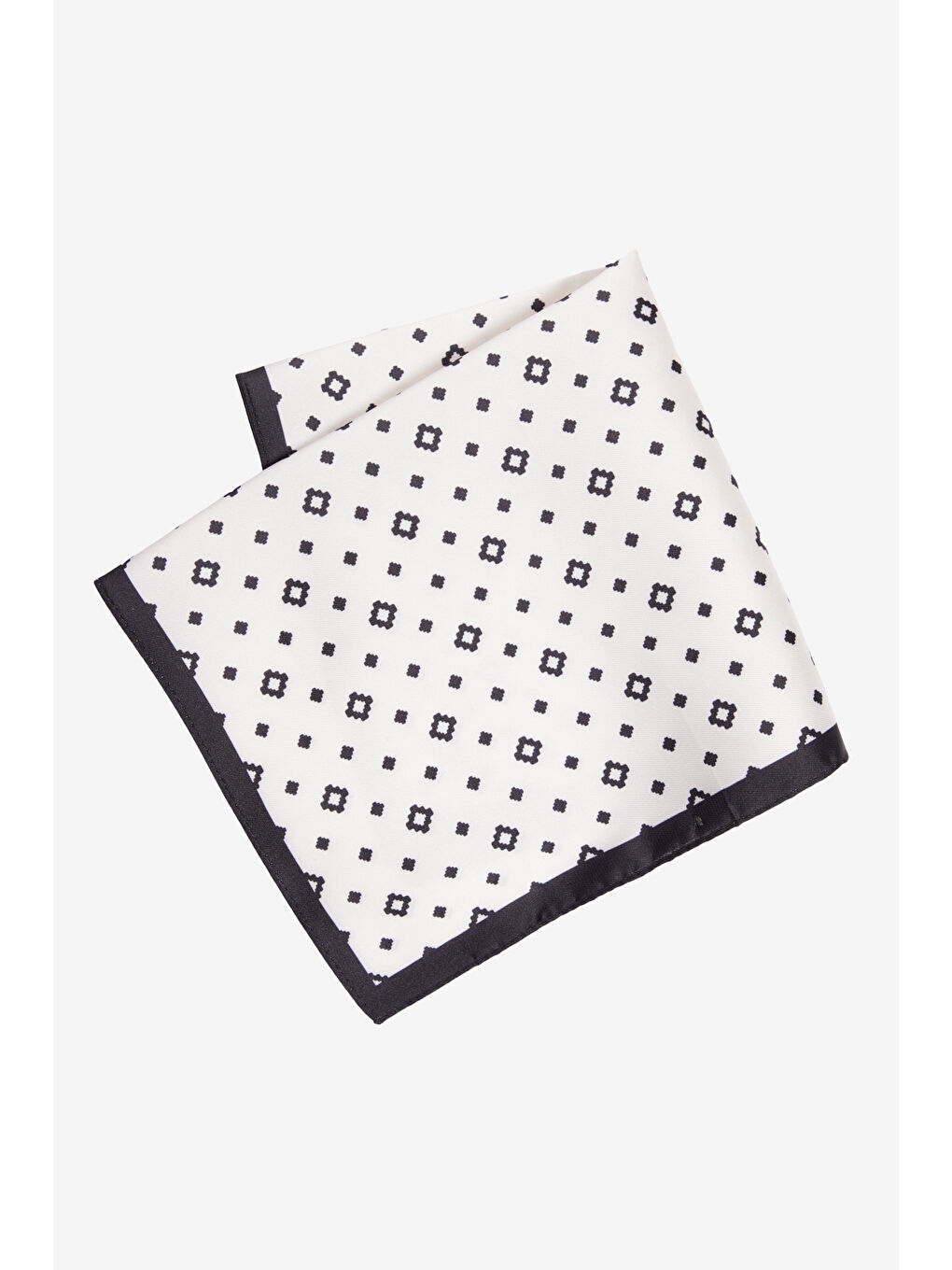 Erkek Beyaz-Siyah Desenli Mendil
