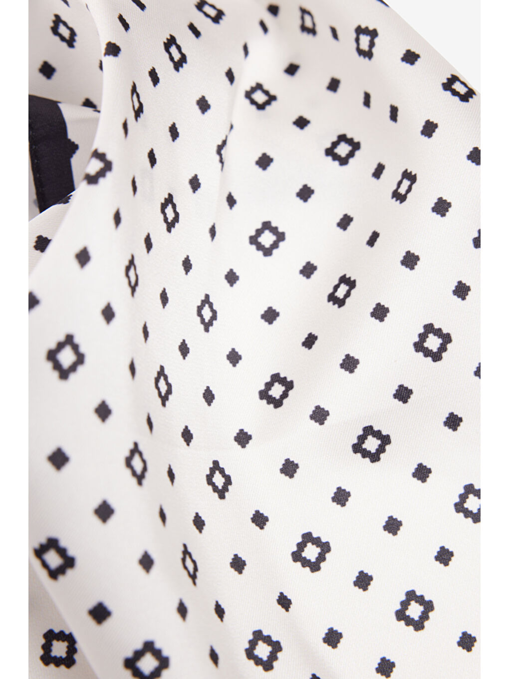 Erkek Beyaz-Siyah Desenli Mendil-2