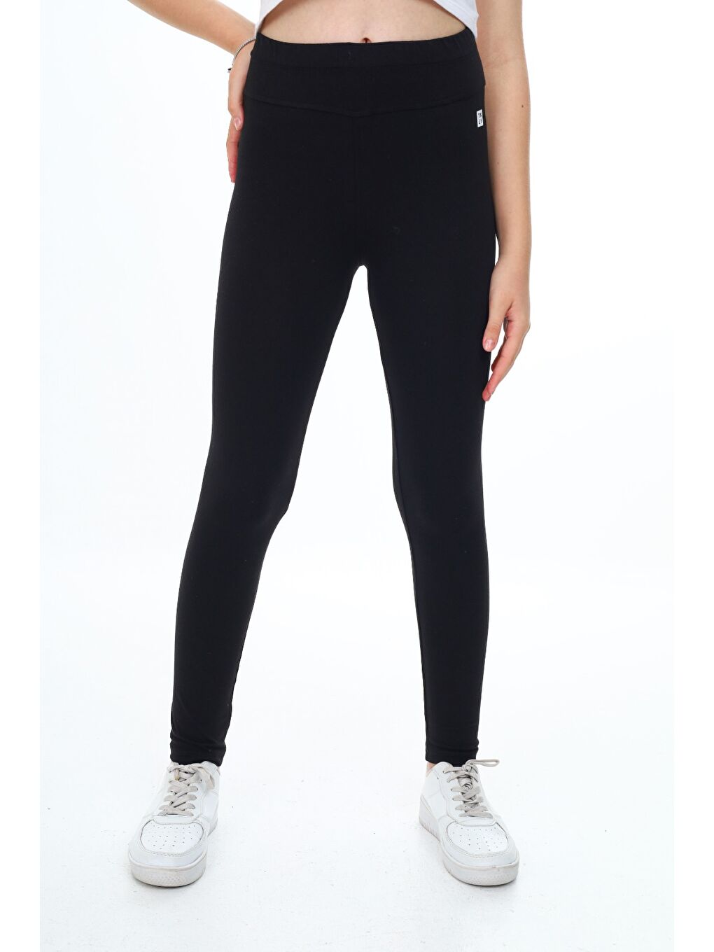 Siyah Kız Çocuk Baskılı Tayt-1