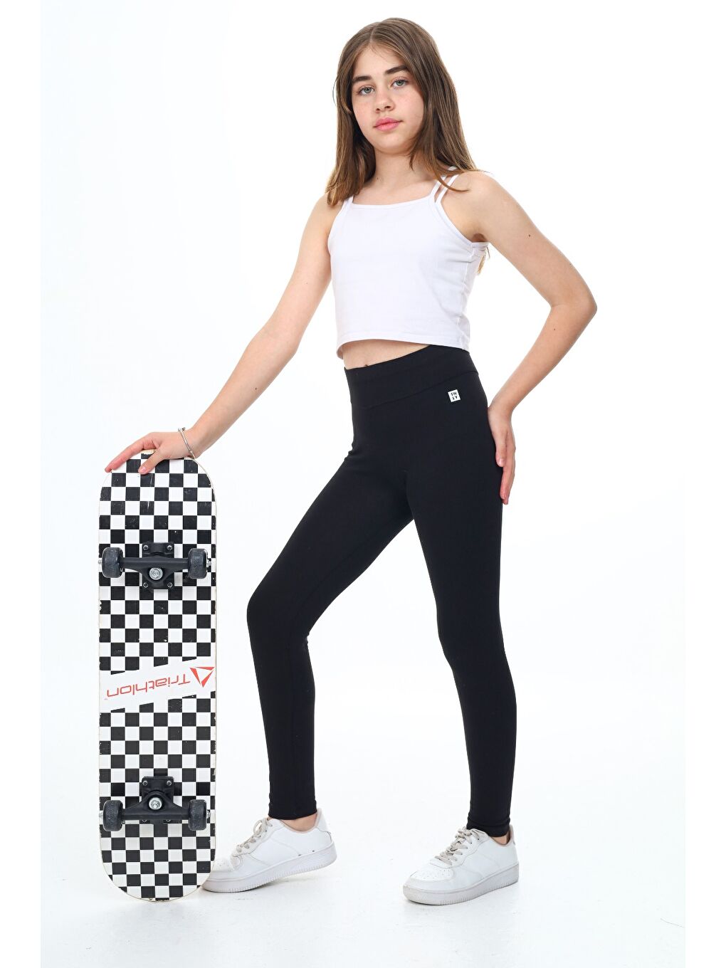 Siyah Kız Çocuk Baskılı Tayt-2