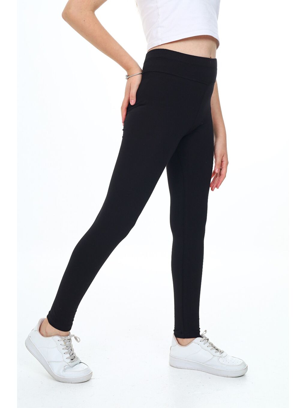 Siyah Kız Çocuk Baskılı Tayt-3