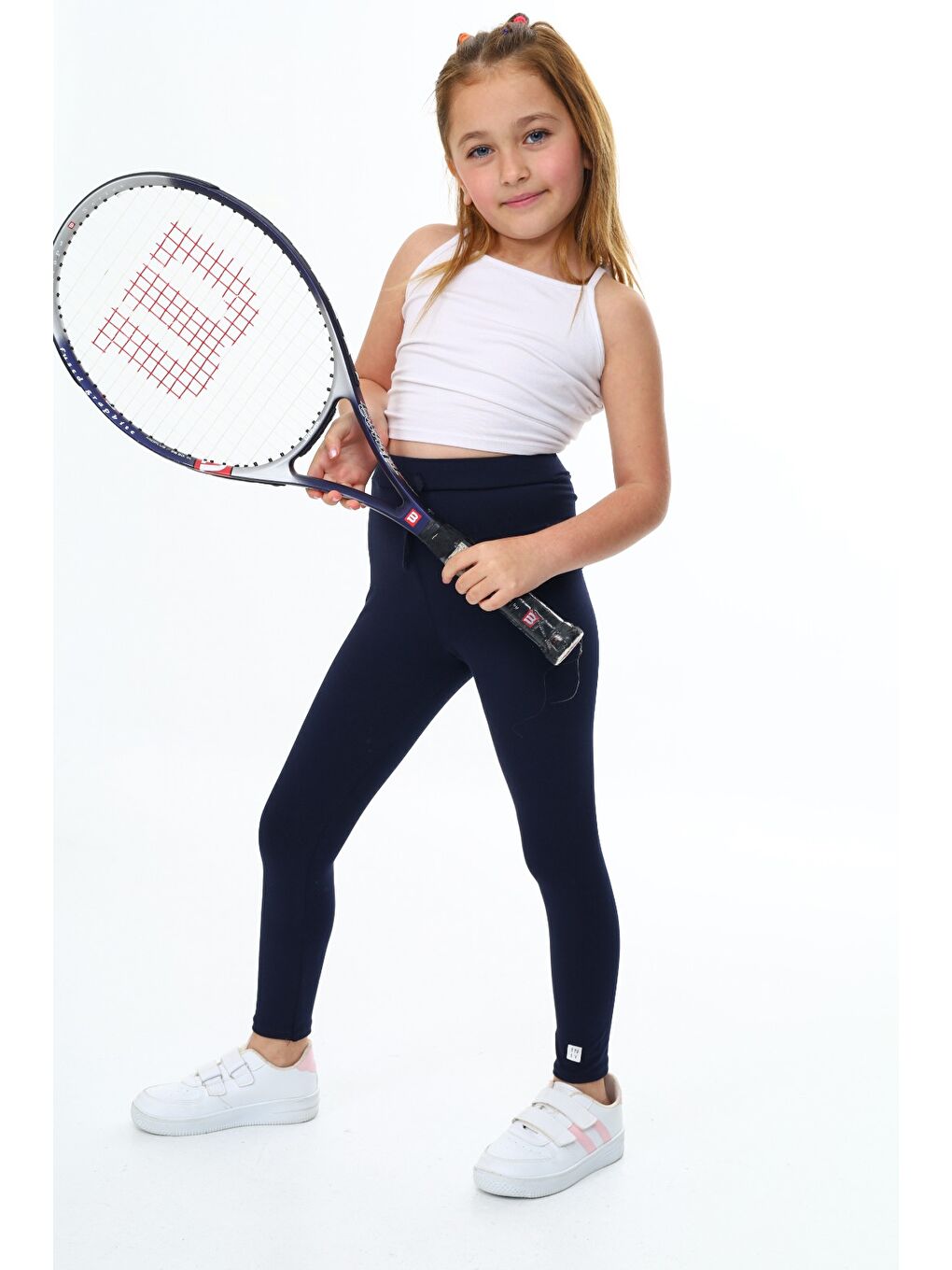 Lacivert Kız Çocuk Baskılı Tayt