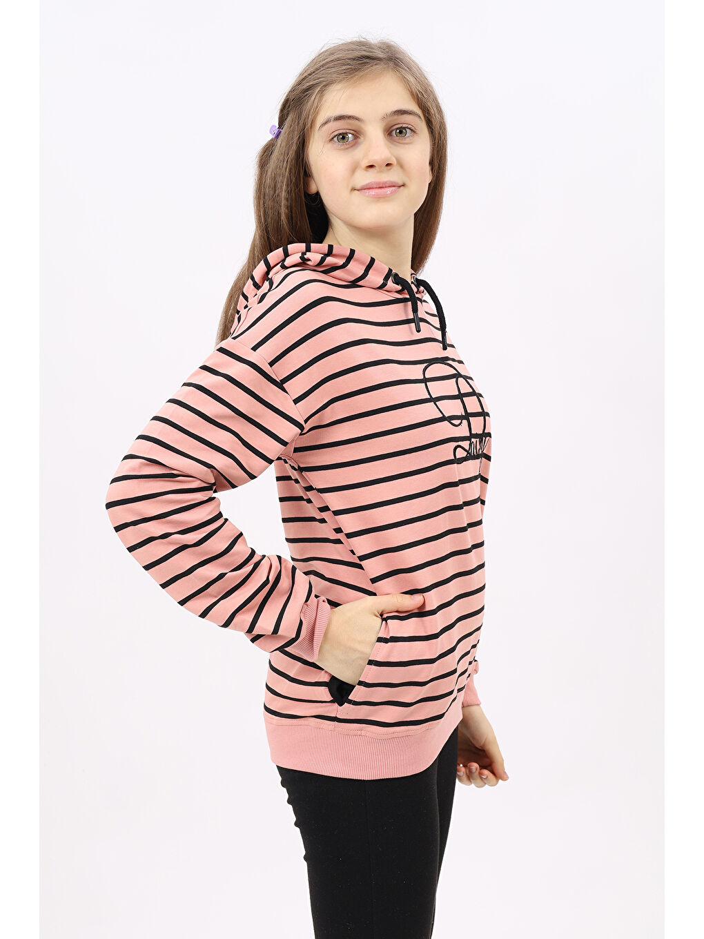 Mercan Kız Çocuk Nakışlı Sweatshirt-1