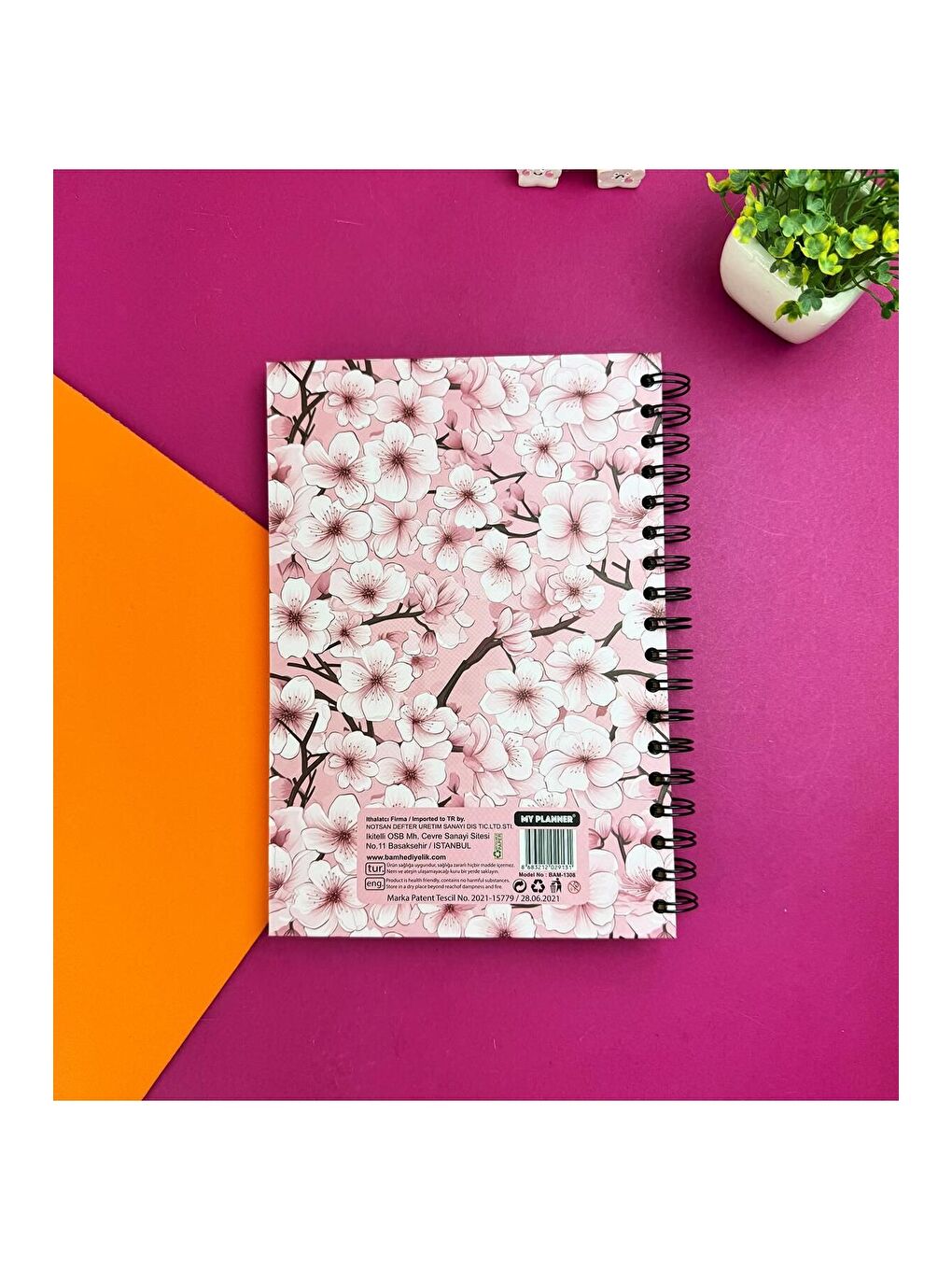 Pembe Sakura Tasarımlı Konuşan Ajanda-1