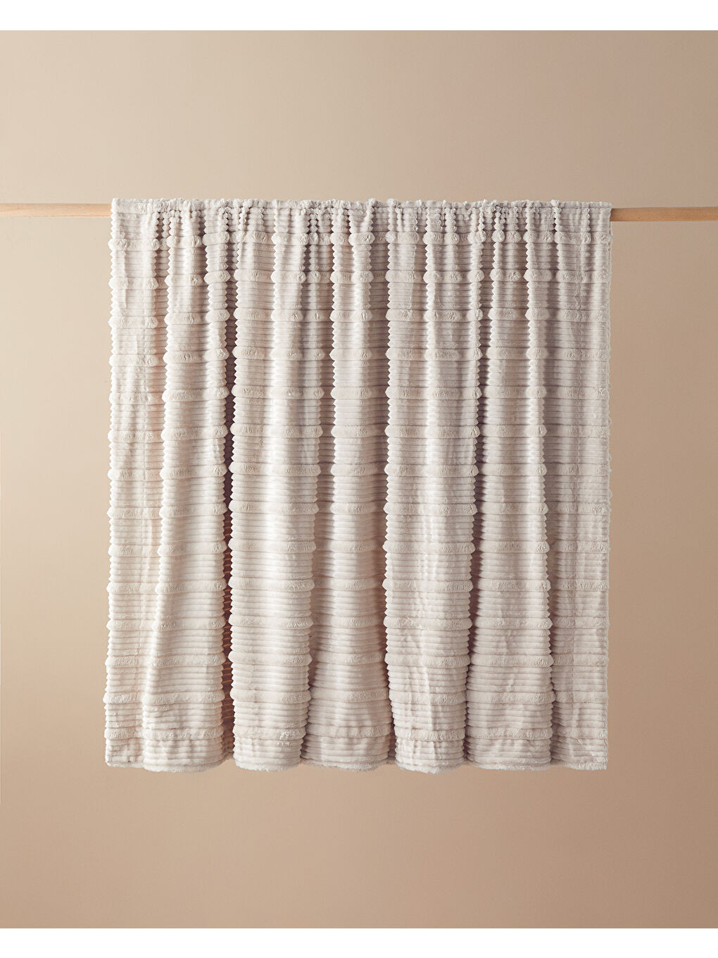 Ekru Bright Line Sherpa Supersoft Çift Kişilik Battaniye 200x220 cm Krem-1