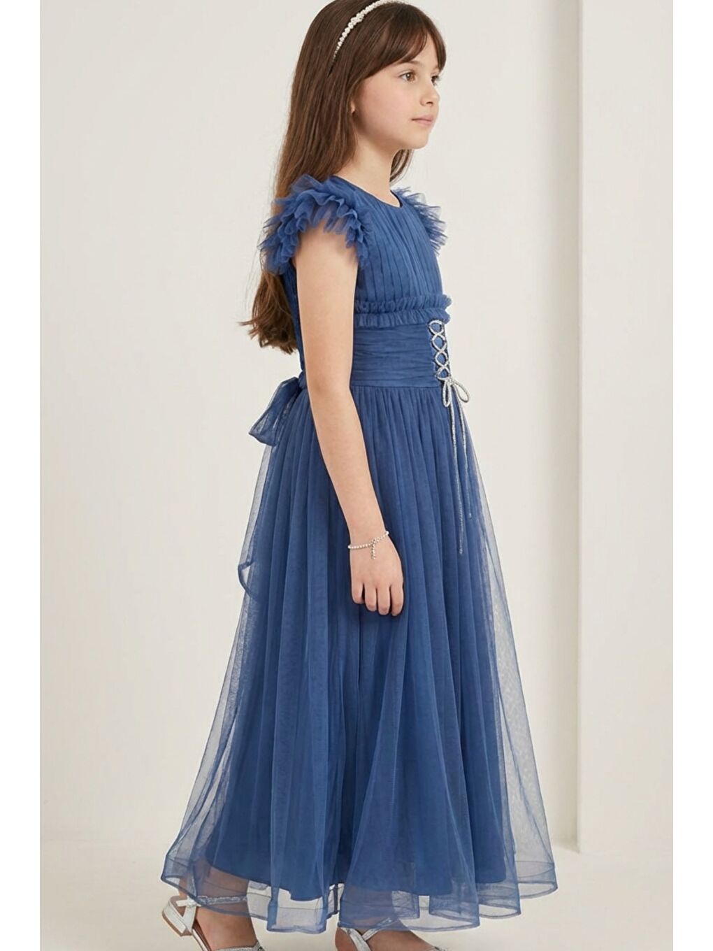 Mavi Kız Çocuk Abiye-1