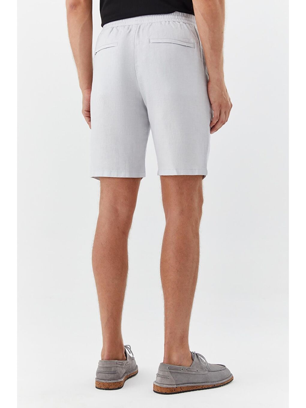 Erkek Açık Gri Bermuda Şort-4