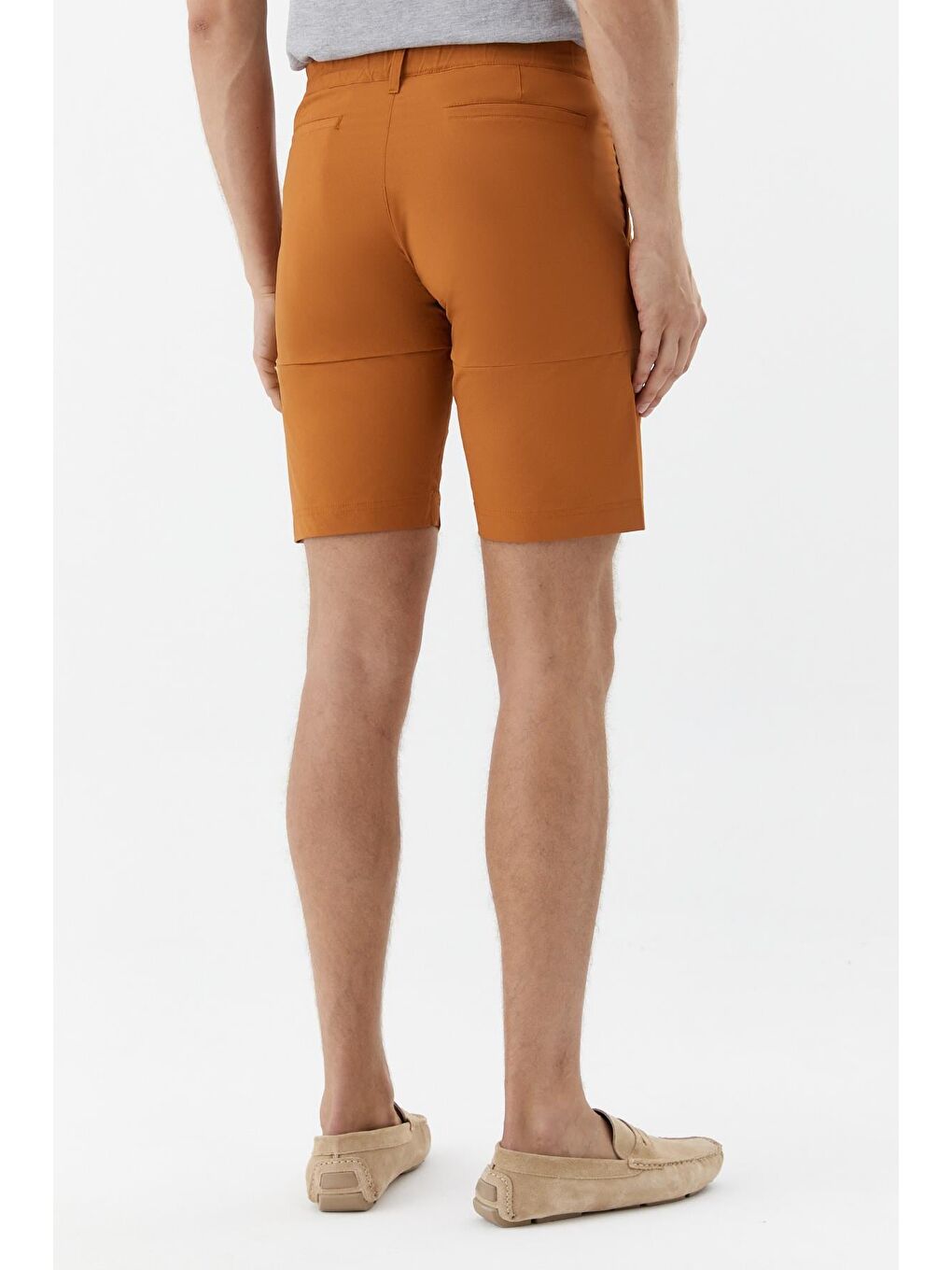 Kahverengi Erkek Kiremit Bermuda Şort – Kısa Boy, Yan Cep, Regular Fit-4