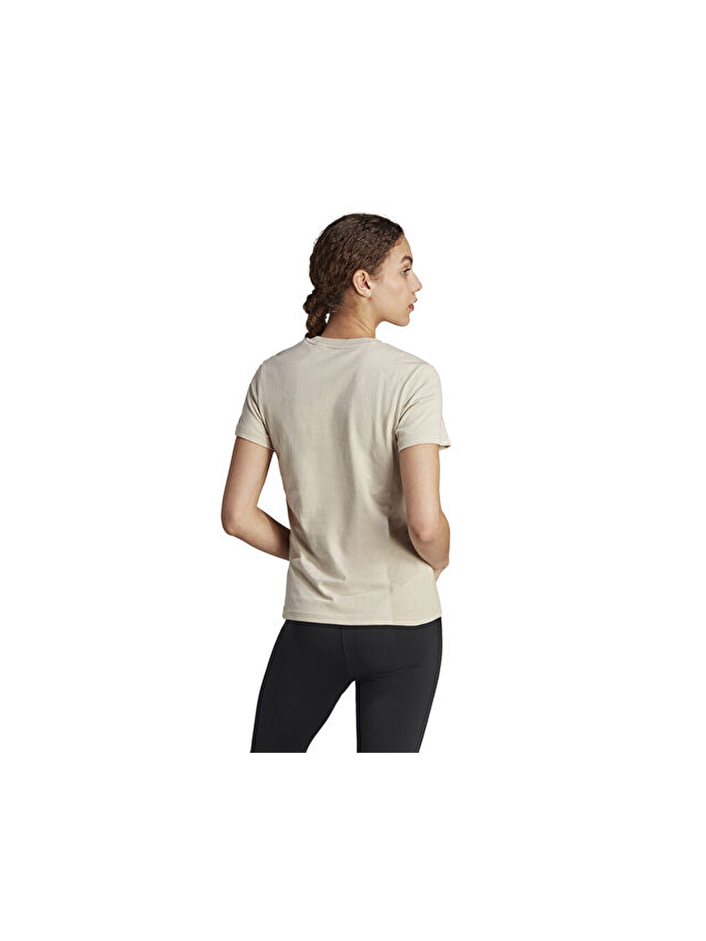 W Logo Tee Kadın Antrenman Tişörtü Ib1157 Bej-1