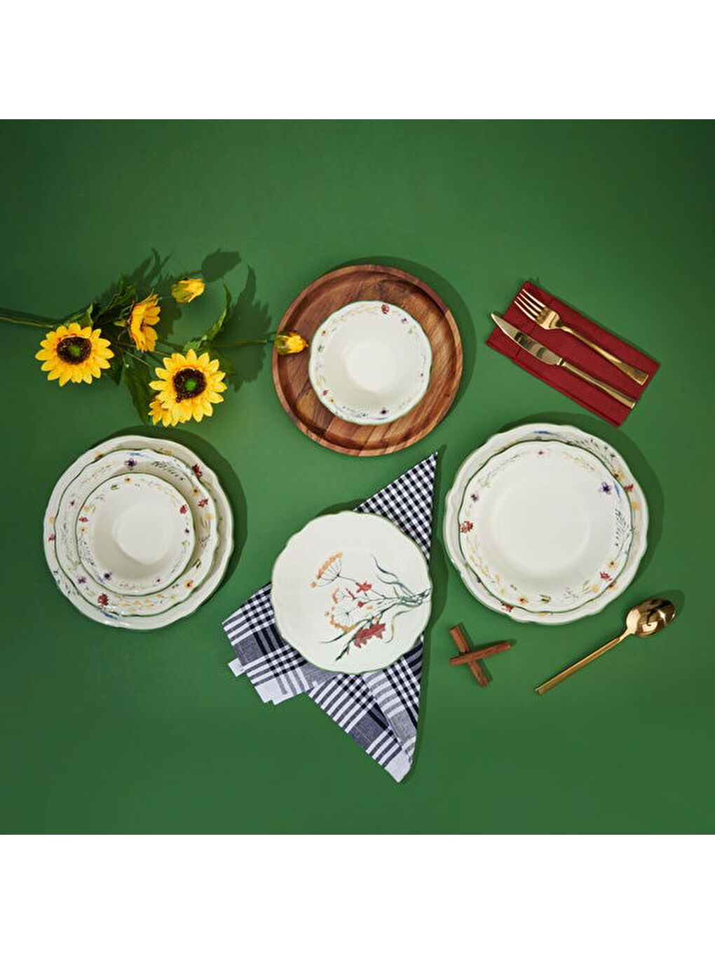 Karışık Kitchen Bloom 24 Parça Yemek Takımı - Renkli-1