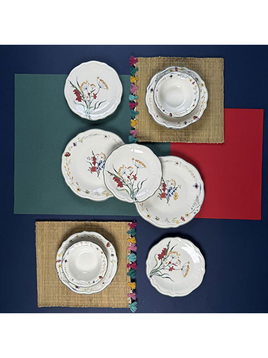 Karışık Kitchen Bloom 24 Parça Yemek Takımı - Renkli-6