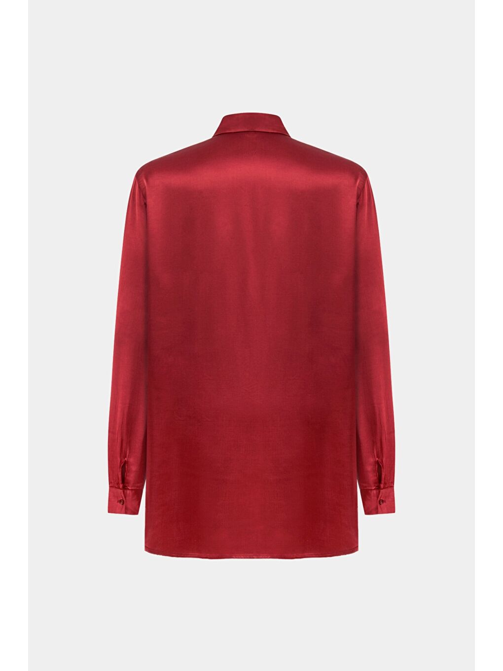 Bordo Kadın Oversize/Bol Kesim %100 Viskon Gömlek