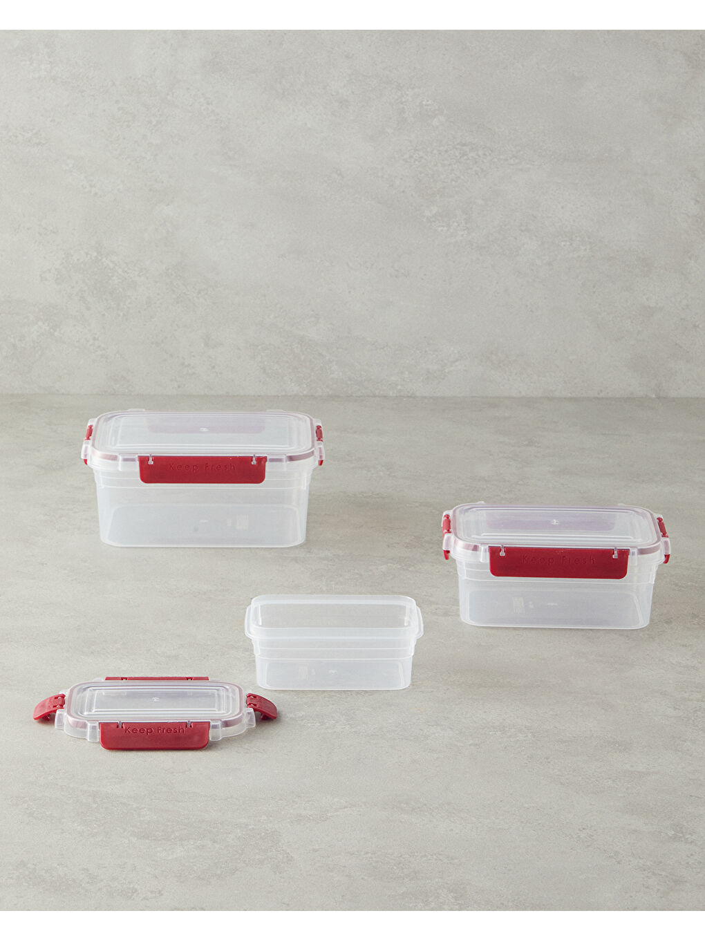 Arnie Plastik 3'lü Saklama Kabı Bordo-1