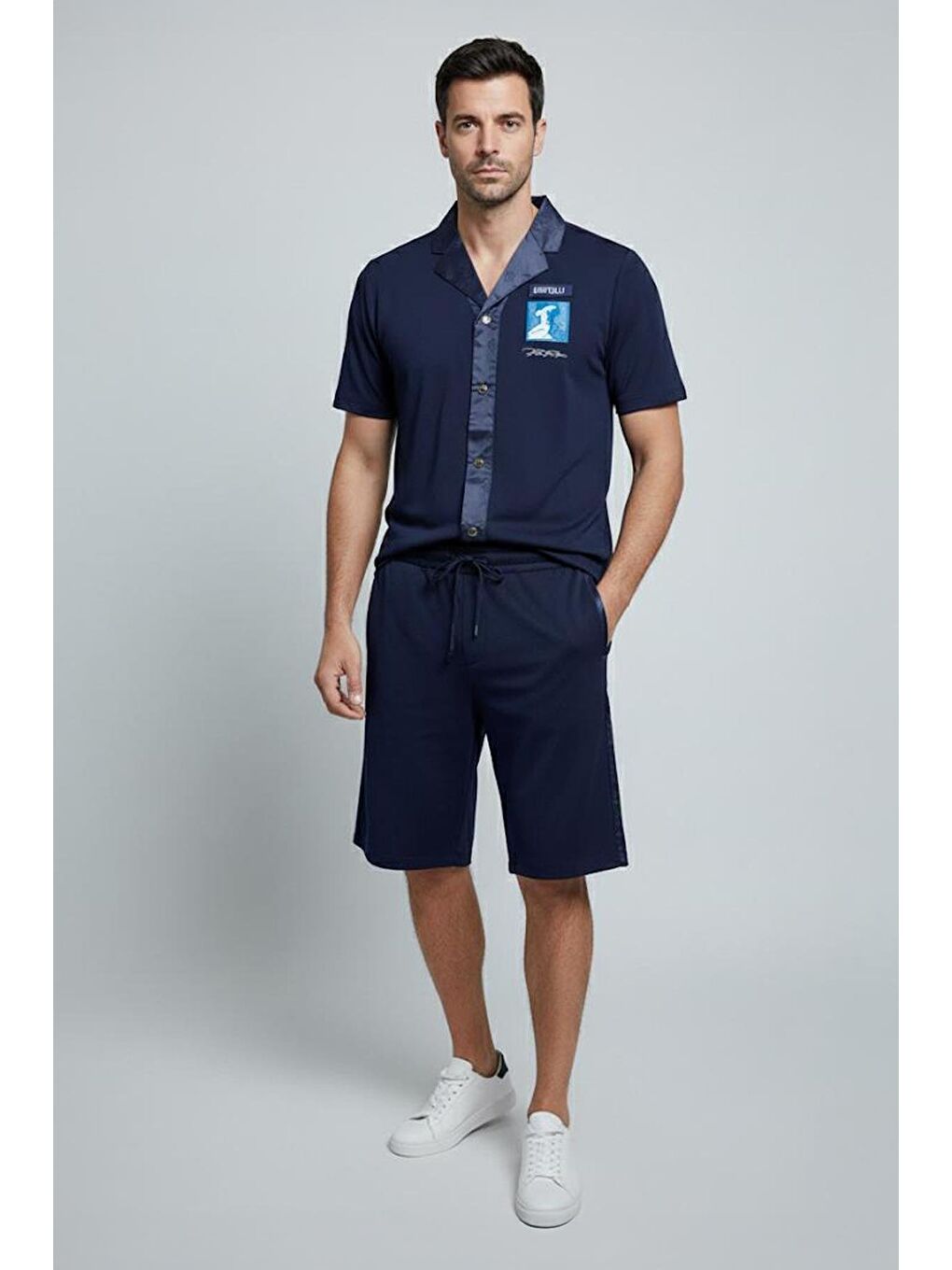 Giotelli Lacivert Giopol Ceket Şort Erkek Takım