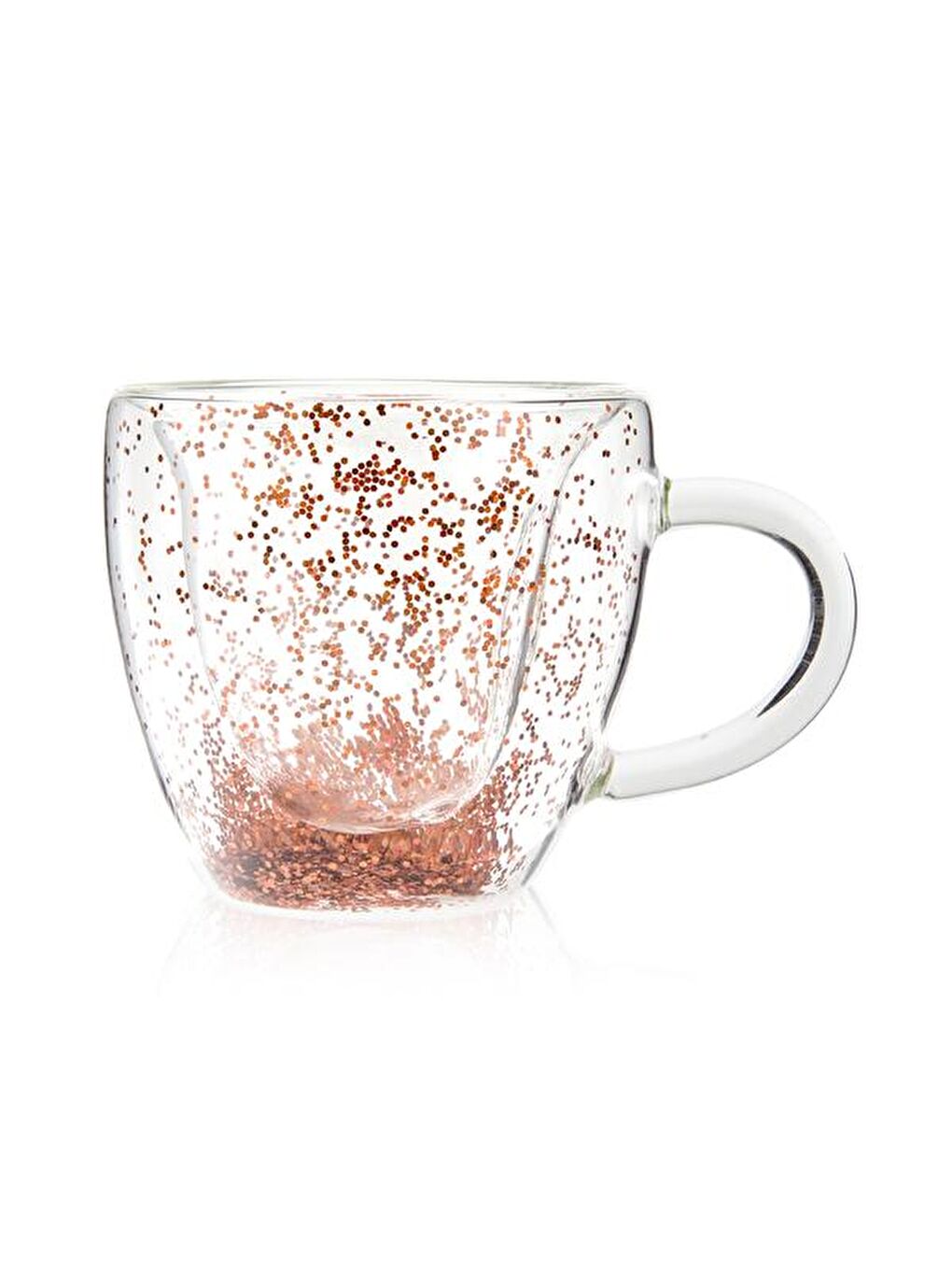 Renksiz Simli Çift Cidarlı Bardak - Şeffaf - 150 ml-1