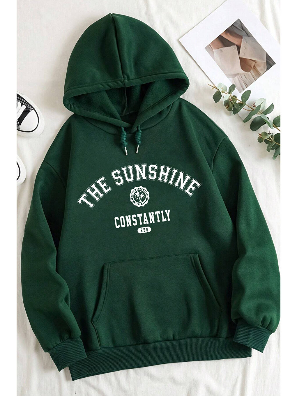 uyguntarz Yeşil The Sunshine Baskılı Oversize Sweatshirt