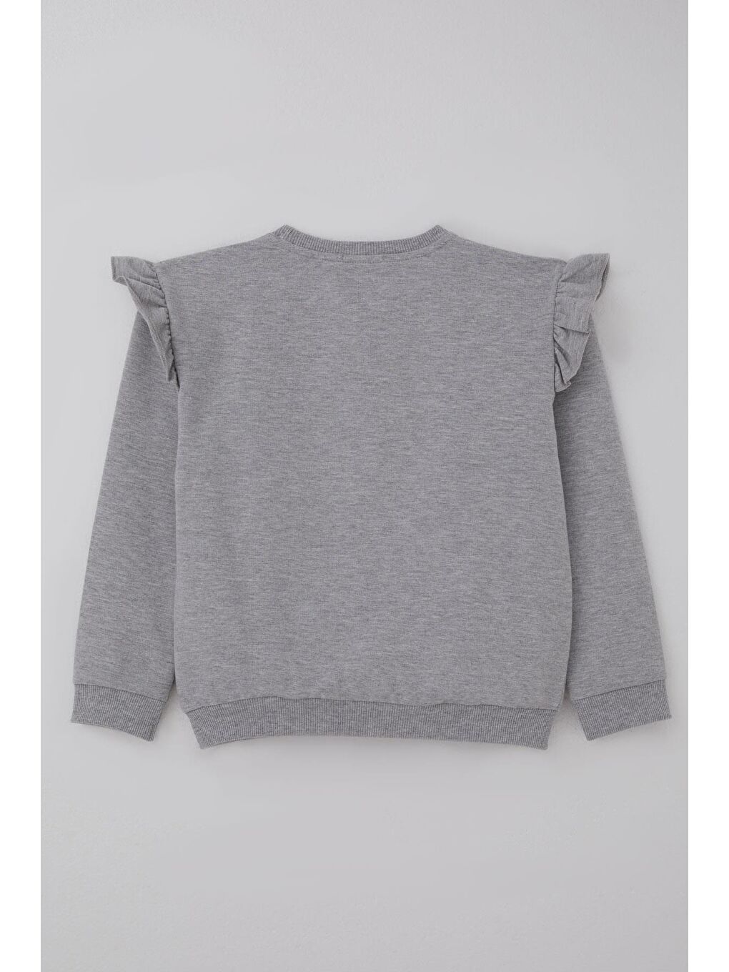 Kız Çocuk Eşofman Takımı Kelebek Dokunuşu Çiçek Bahçesi Gri Melanj (4-8 Yaş)-4