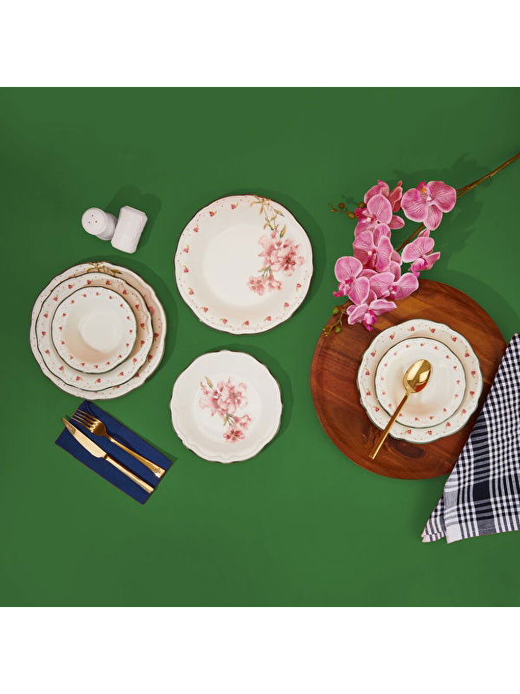 Karışık Kitchen Camellia 24 Parça Yemek Takımı - Renkli-9