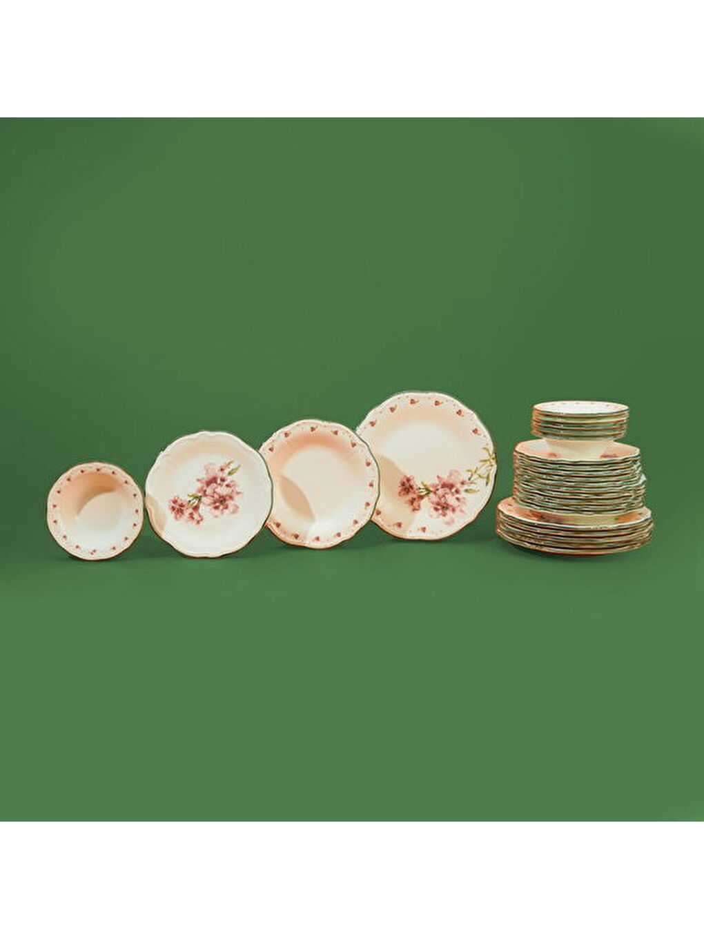 Karışık Kitchen Camellia 24 Parça Yemek Takımı - Renkli-11