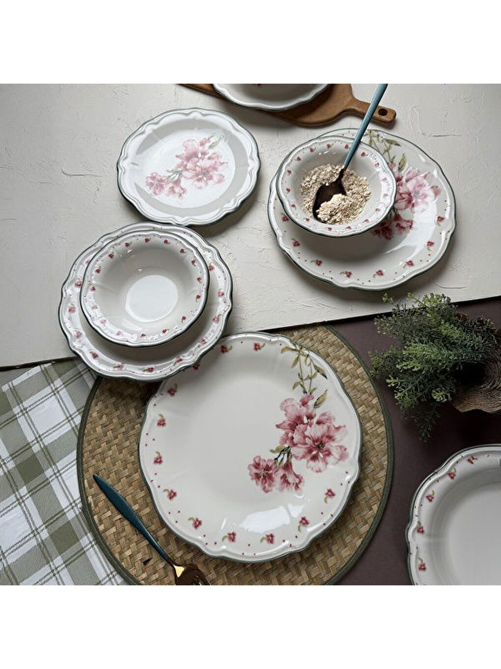 Karışık Kitchen Camellia 24 Parça Yemek Takımı - Renkli-1