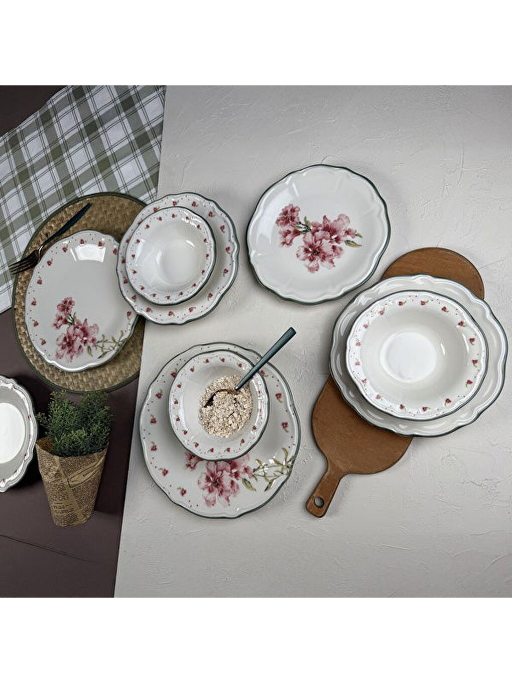 Karışık Kitchen Camellia 24 Parça Yemek Takımı - Renkli-2