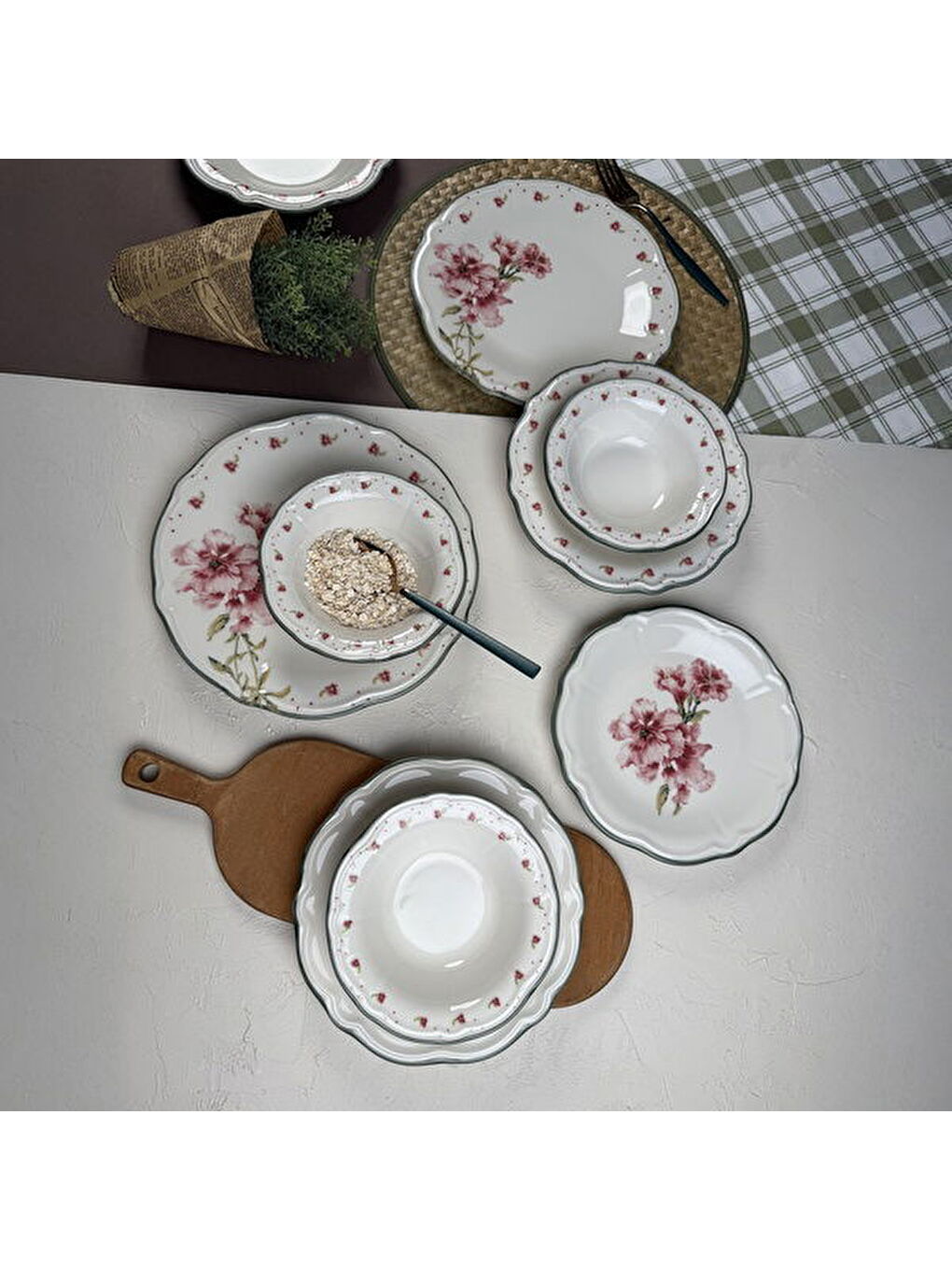 Karışık Kitchen Camellia 24 Parça Yemek Takımı - Renkli-4