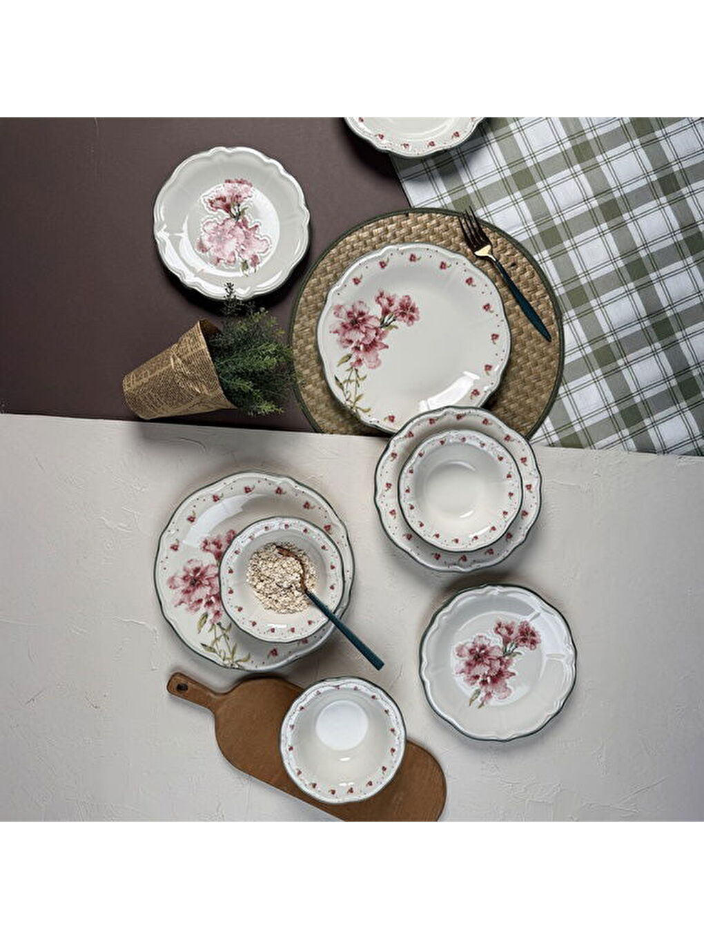 Karışık Kitchen Camellia 24 Parça Yemek Takımı - Renkli-5