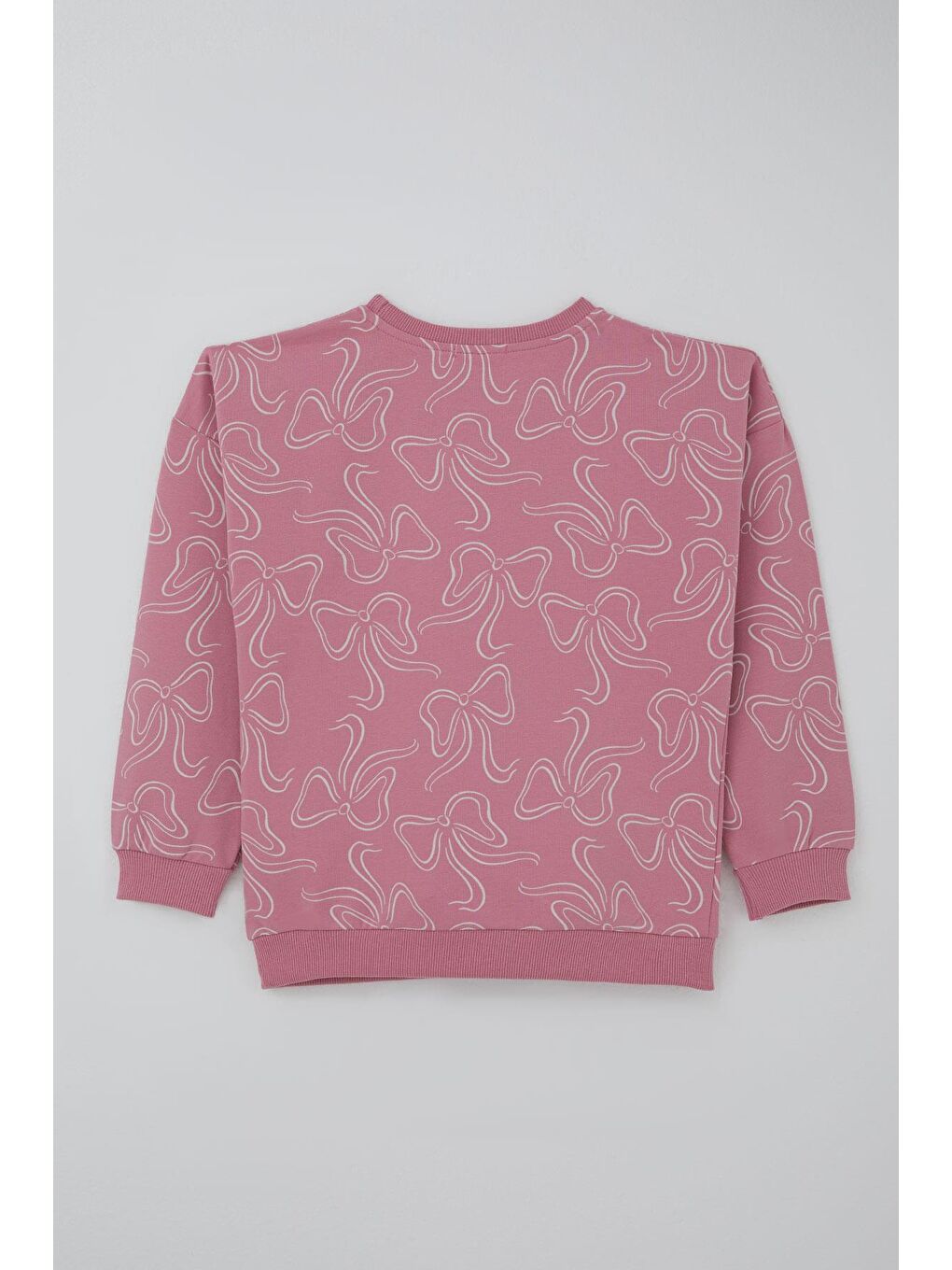 Kız Çocuk Eşofman Takımı Kurdele Desenli Bel Kısmı Lastikli Pembe (9-14 Yaş)-3