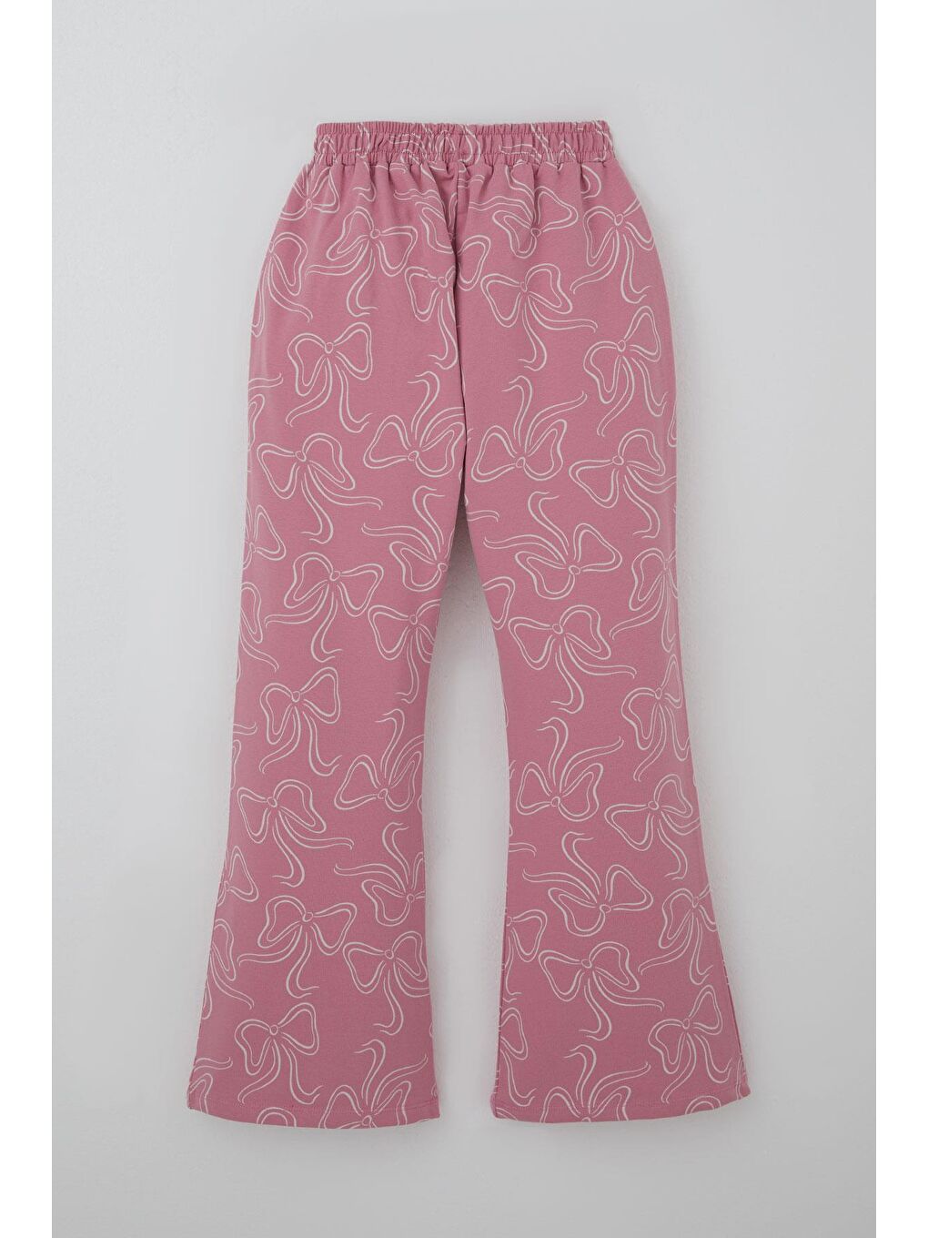 Kız Çocuk Eşofman Takımı Kurdele Desenli Bel Kısmı Lastikli Pembe (9-14 Yaş)-4