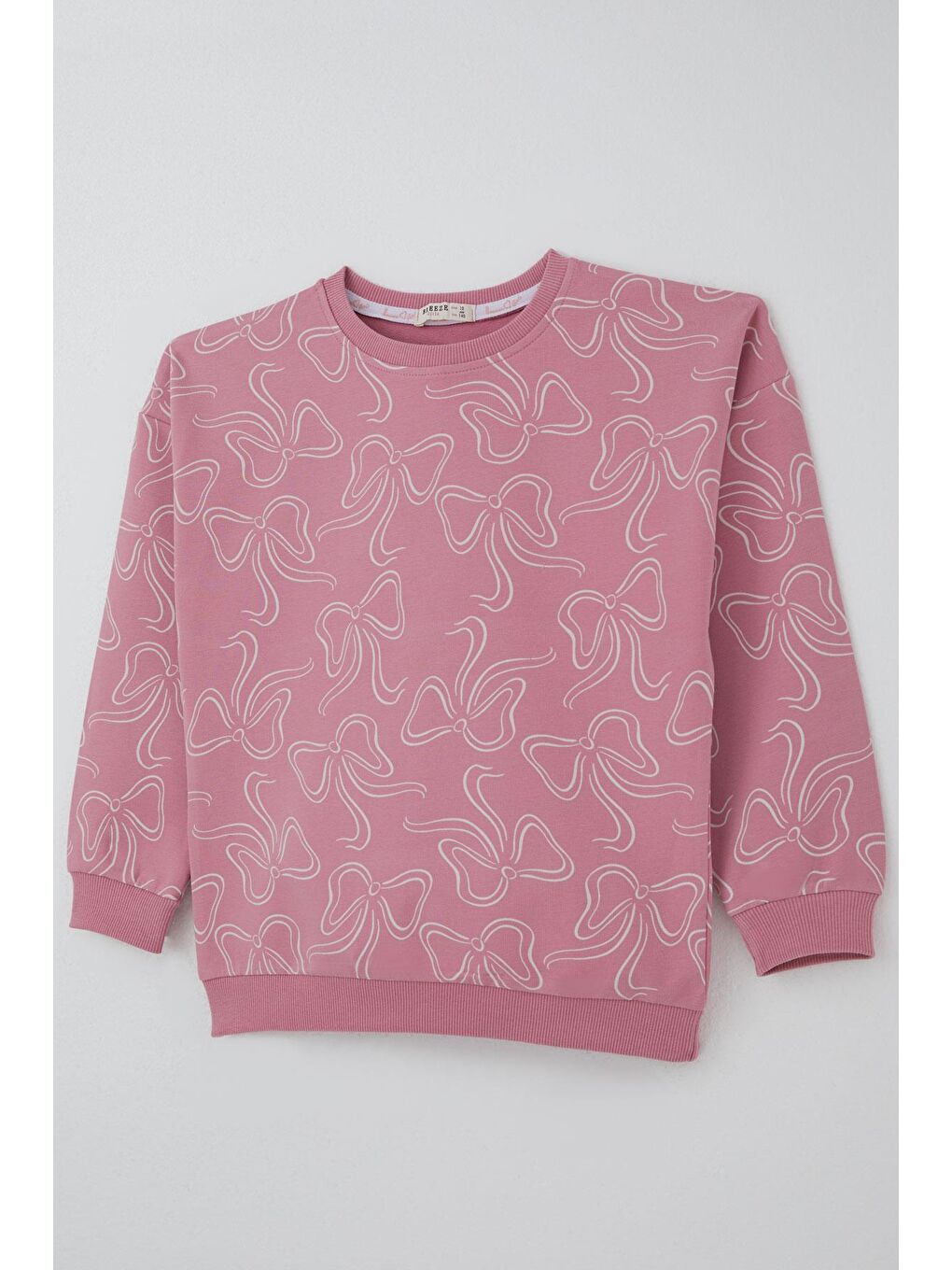 Kız Çocuk Eşofman Takımı Kurdele Desenli Bel Kısmı Lastikli Pembe (9-14 Yaş)-5