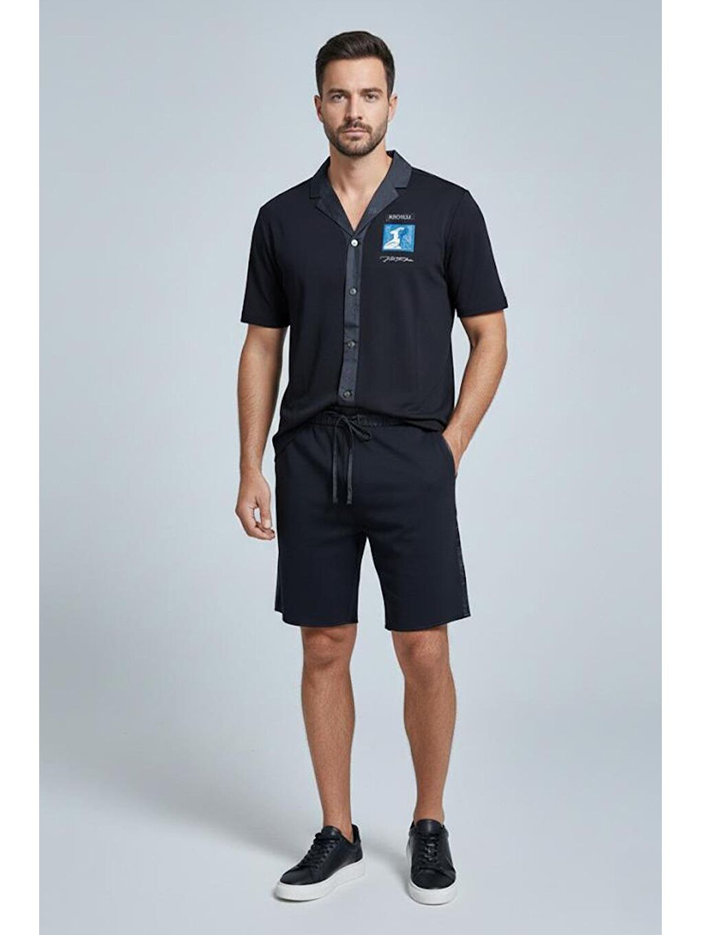 Giotelli Siyah Giopol  Ceket Şort Takim