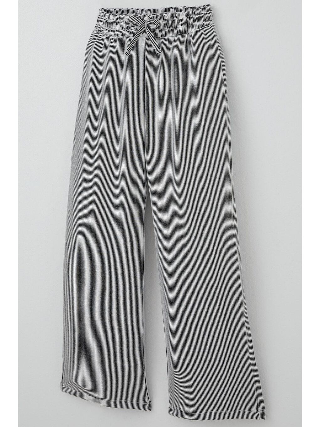 Kız Çocuk Pantolonlu Takım Fiyonk Aksesuarlı Taşlı Arma Detaylı Gri (4-8 Yaş)-7