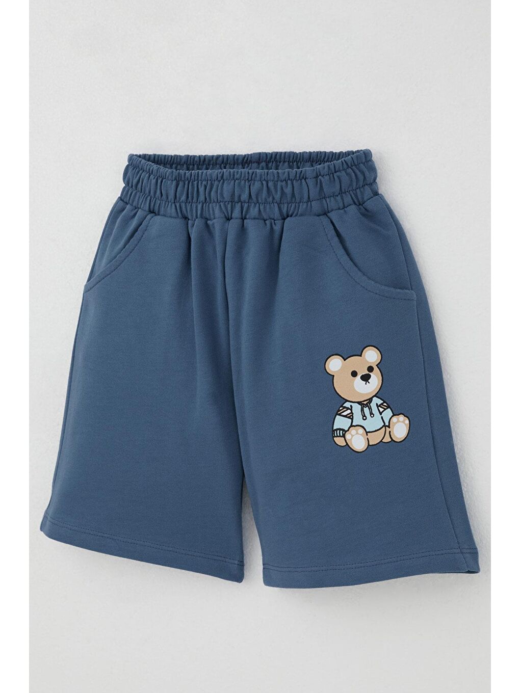 Erkek Bebek Şortlu Takım Oyuncak Bebek Ayıcık Baskılı Açık Mavi (9 Ay-1.5 Yaş)-6