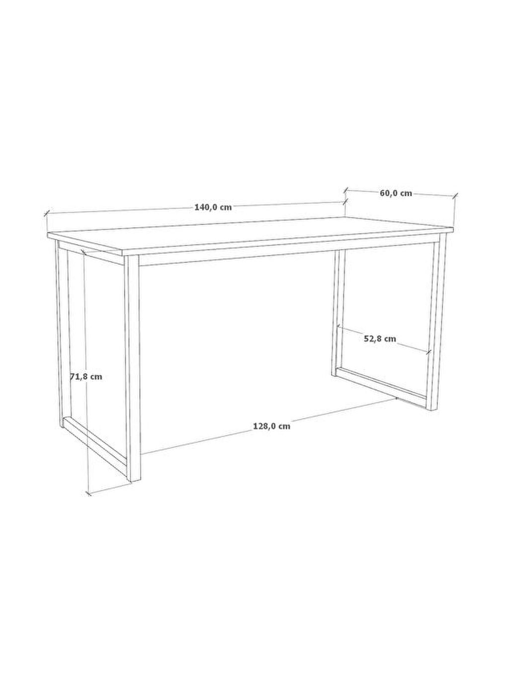 Kahverengi 140 cm Çalışma Masası - Atlantik Çam-4