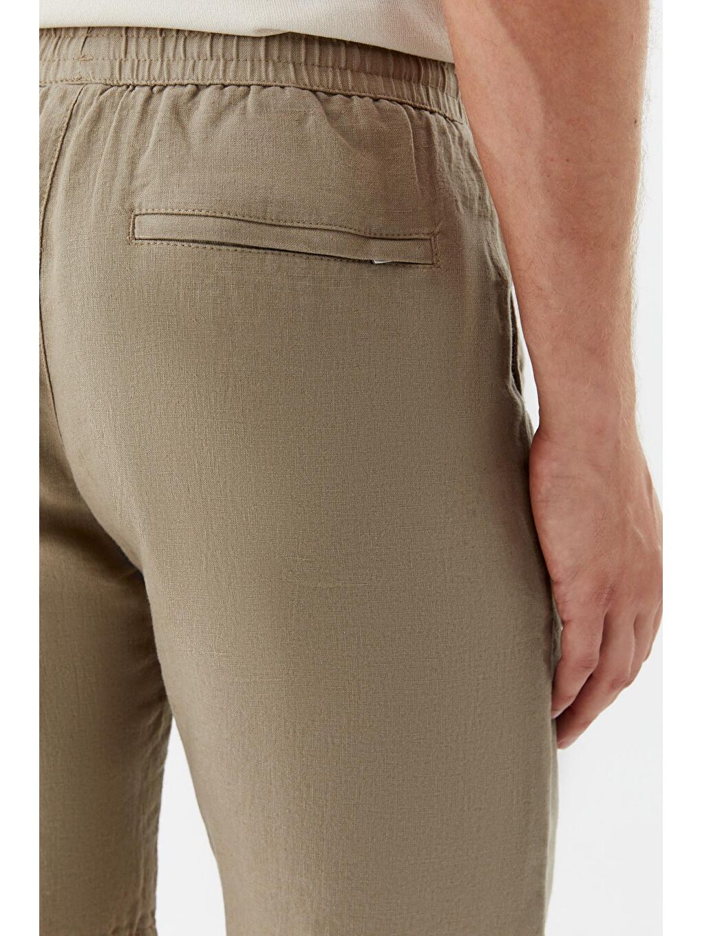 Bej Erkek Taş Rengi Bermuda Şort-5